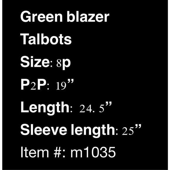 Talbots stunning green front button blazer- 8p - Picture 6 of 6